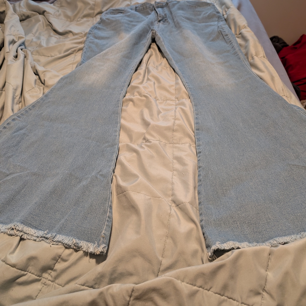 Amazon Blue Flare Wide Leg Jeans